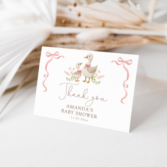 Fånig Goose Girl Baby Shower Tack Kort (Skapare uppladdad)