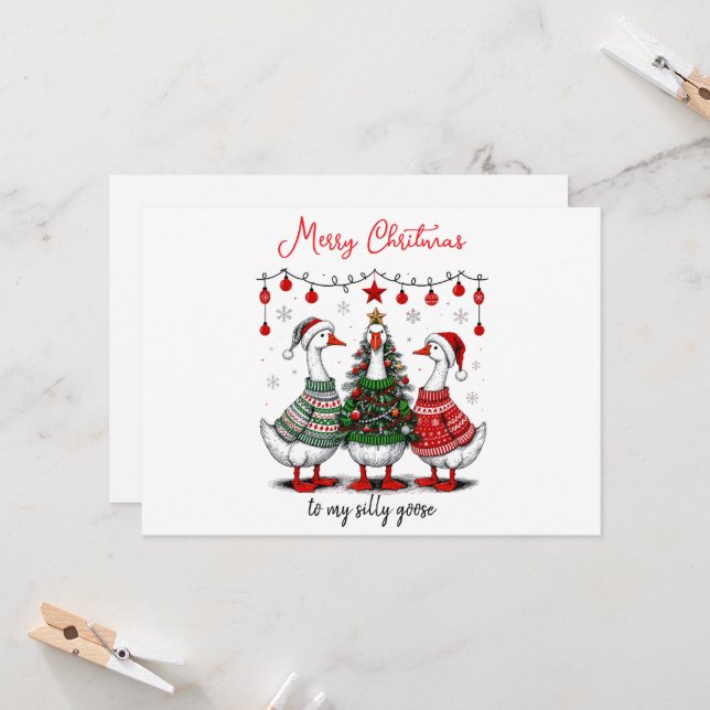 Fånig Goose God jul | Funny Helgdag (Fram/Back In Situ)