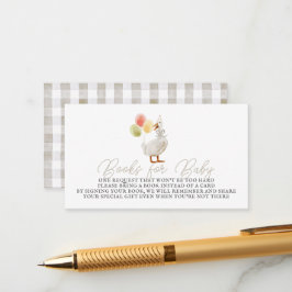 Fånig Goose Greige Gingham Bokar för Baby Tilläggskort