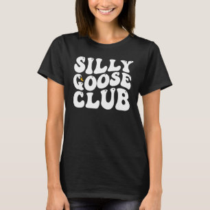 Fånig Goose Klubb Fånig groovy Meme Smile Ansikte  T Shirt