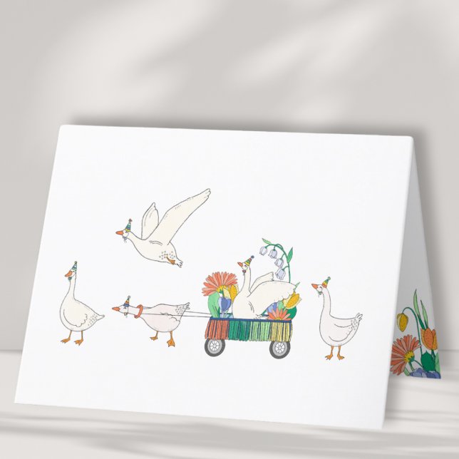 Fånig Goose Parad Blank Tack Kort (Skapare uppladdad)
