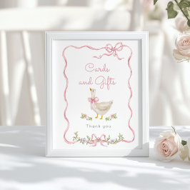 Fånig Goose Rosa bockkort och gåvor Poster