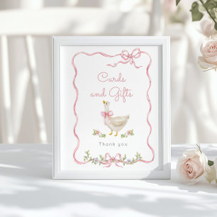 Fånig Goose Rosa bockkort och gåvor Poster