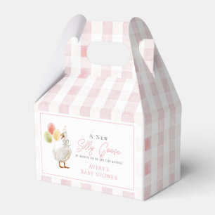 Fånig Goose Rosa Gingham Baby Shower Presentaskar