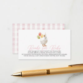 Fånig Goose Rosa Gingham Bokar för Baby Tilläggskort