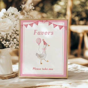 Fånig Goose Rosa Girl Birthday Favors Poster