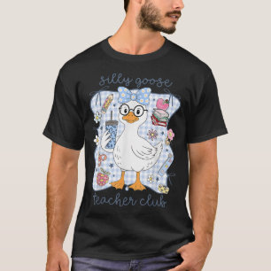 Fånig Goose Teacher Klubb Back to school första da T Shirt