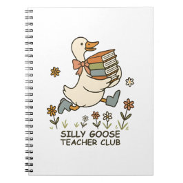 Fånig Goose Teacher Klubb Funny Back to school Anteckningsbok
