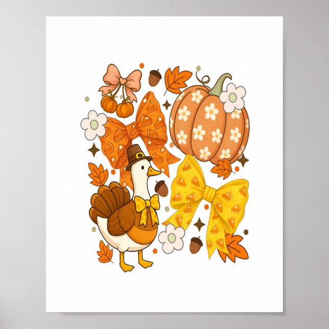 Fånig Goose Thankgiving Coquette Turkiet Poster (Framsidan)