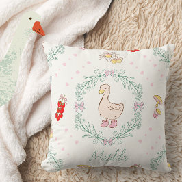 Fånig Goose Theme Cute Geese Rosa Anpassningsbar Kudde