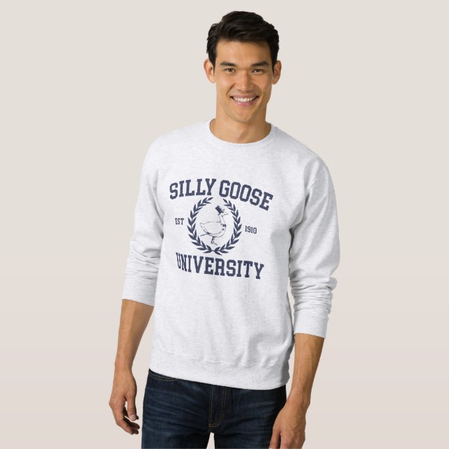 Fånig Goose Universiteten Crewhead Sweatshirt (Hel framsida)