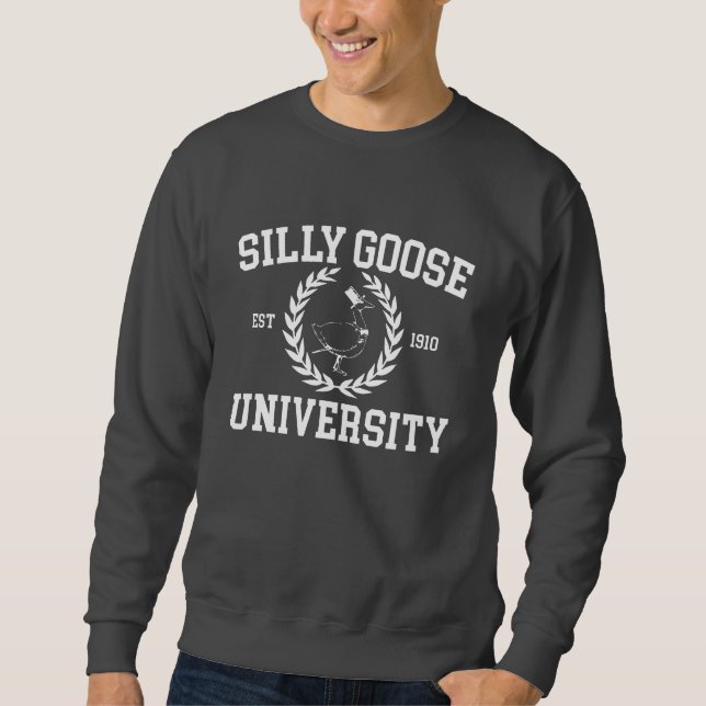 Fånig Goose Universiteten Crewhead Sweatshirt (Framsida)