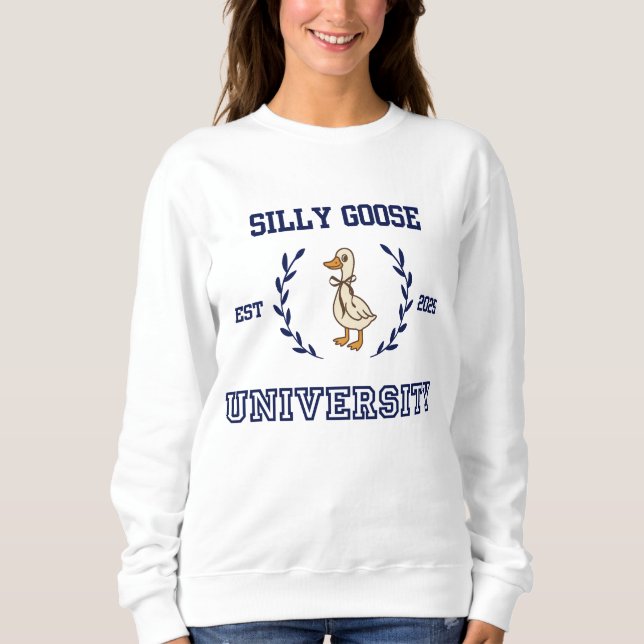 Fånig Goose Universiteten Sweatshirt T Shirt (Framsida)