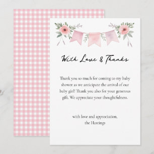 Fånig Goose Watercolor Girl Baby Shower Tack Kort