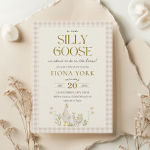Fånig Goose Watercolor Kön Neutral Baby Shower