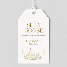 Fånig Goose Watercolor Kön Neutral Baby Shower Presentetikett