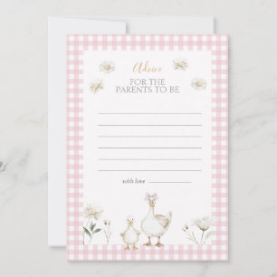 Fånig Goose Whimsical Rosa Baby Shower Advice Card