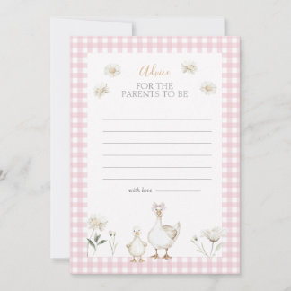 Fånig Goose Whimsical Rosa Baby Shower Advice Card