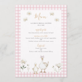 Fånig Goose Whimsical Rosa Bow Flicka Shower Meny