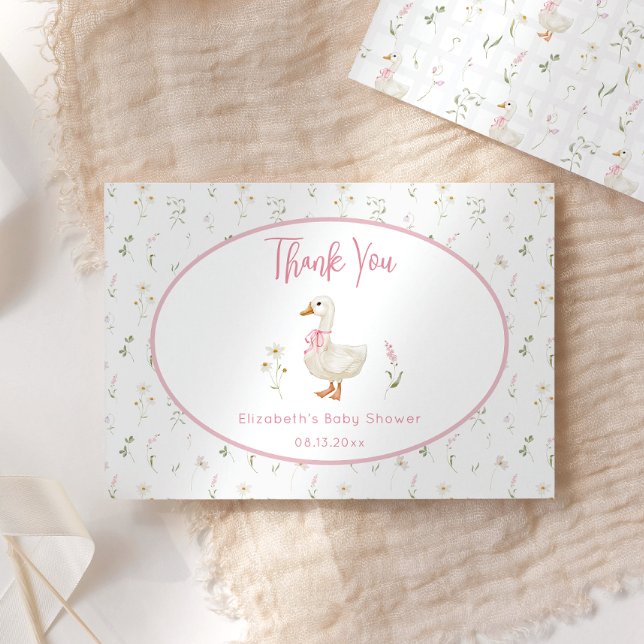 Fånig Goose WildblommGirl Baby Shower Tack Kort (Skapare uppladdad)