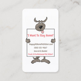 Fånig Grått Hund Holding Picket Sign Pet-webbplats Visitkort