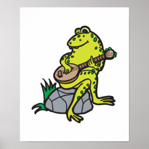 fånig groda som spelar gitarr poster
