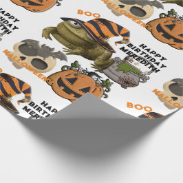 Fånig Halloween Birthday Girl's Namn Party Presentpapper