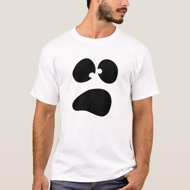 Fånig Halloween Ghost Ansikte T Shirt (Framsida)
