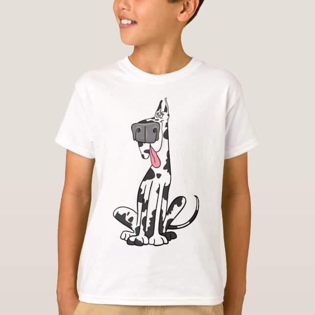 Fånig Harlequingreat dane Tee Shirt (Framsida)