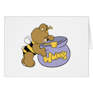 Fånig Honungsbin Bear Hälsningskort