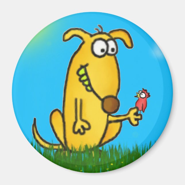 Fånig hundmagnet magnet (Framsidan)