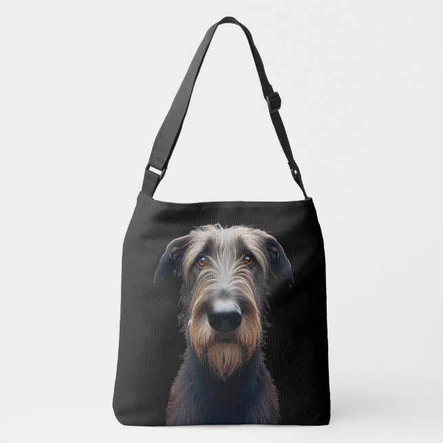 Fånig Irish Wolfhound Tote Bag Axelväska (Baksida)