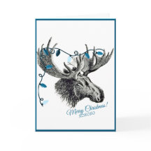 Fånig Jul Moose med Blue Ljus