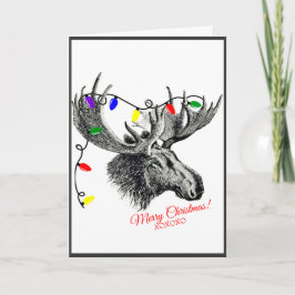 Fånig Jul Moose med Helgdag Ljus Helgkort