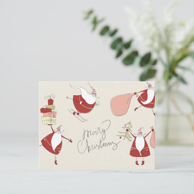 Fånig jultomten vykort (Stående Fram)