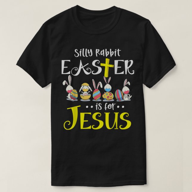 Fånig Kanin Påsk är till för Jesus Bunny Ansikte M T Shirt (Design framsida)