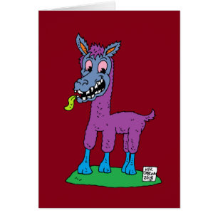 Fånig Lama Monster Hälsningskort