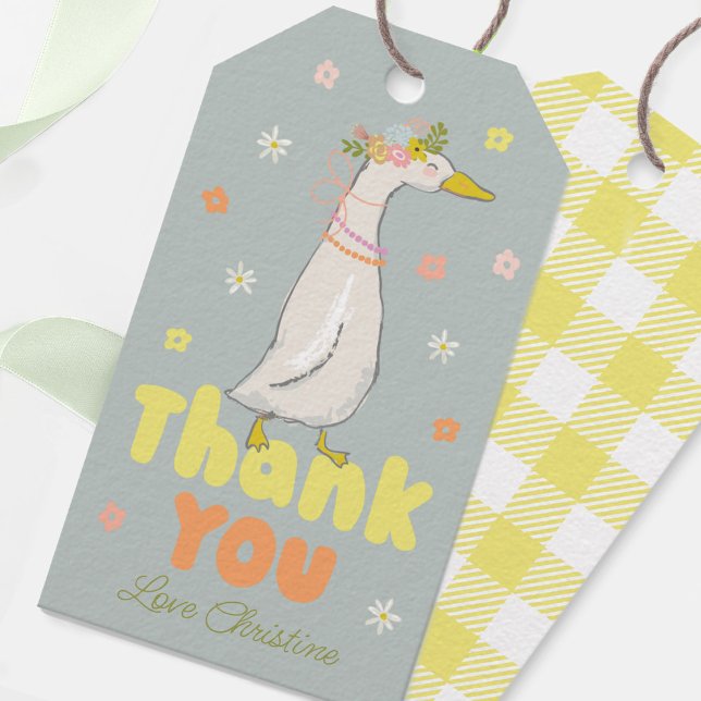 Fånig Little Goose Party Märkre, Goose 1:a födelse Presentetikett (Skapare uppladdad)