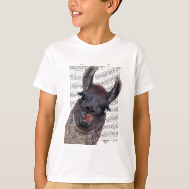 Fånig Llama T Shirt (Framsida)