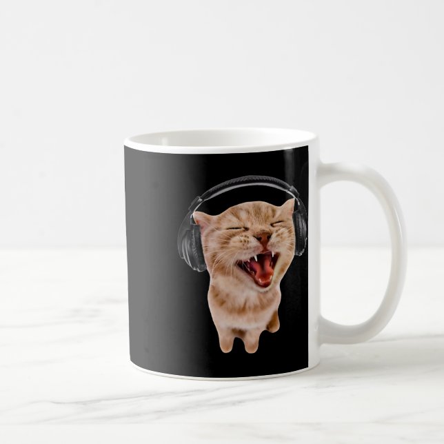 Fånig med hörlurar kaffemugg (Höger)
