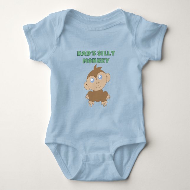 Fånig Monkey - Baby Jersey Bodykostym T Shirt (Framsida)