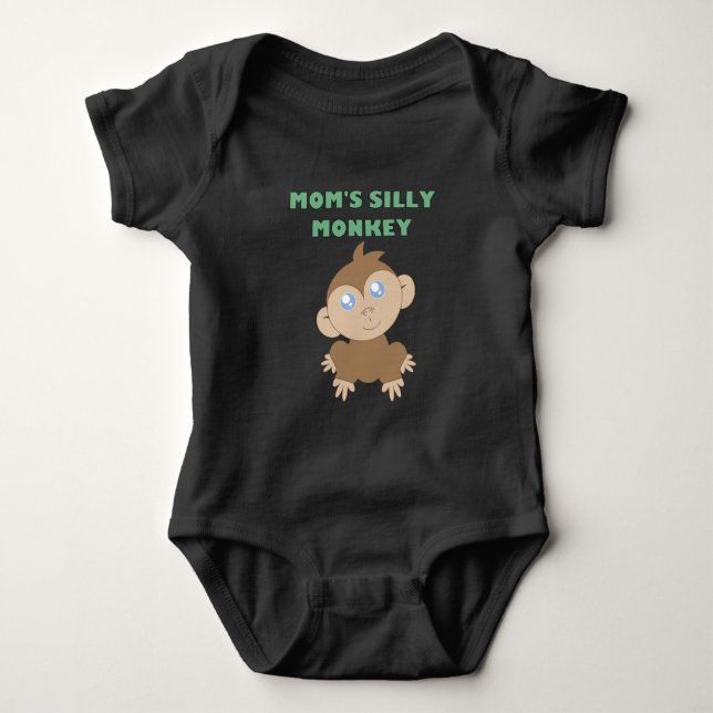 Fånig Monkey - Baby Jersey Bodykostym T Shirt (Framsida)