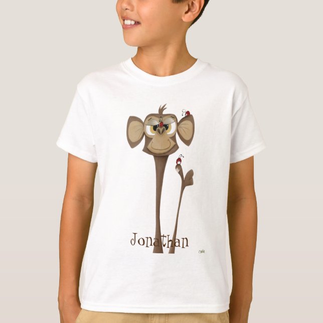 Fånig Monkey och Ladybugs T Shirt (Framsida)