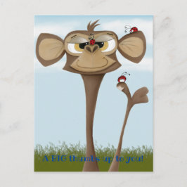 Fånig Monkey och Ladybugs Vykort