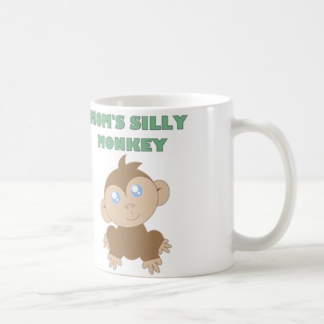 Fånig Monkey - White 11 oz Classic White Mugg  (Höger)