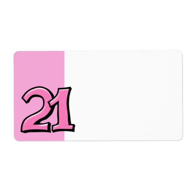 Fånig nummer 21 rosa-adressetikett fraktsedel (Framsidan)