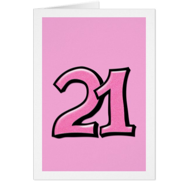 Fånig nummer 21 rosa-kort hälsningskort (Framsidan)