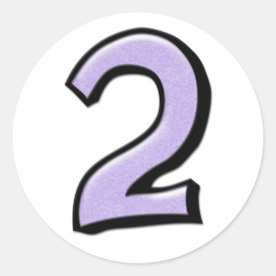 Fånig nummer 2 lavender vit fästpunkt runt klistermärke