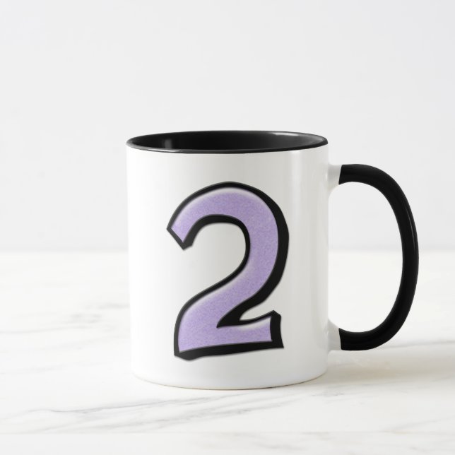Fånig nummer 2 lavender vit Mugg (Höger)