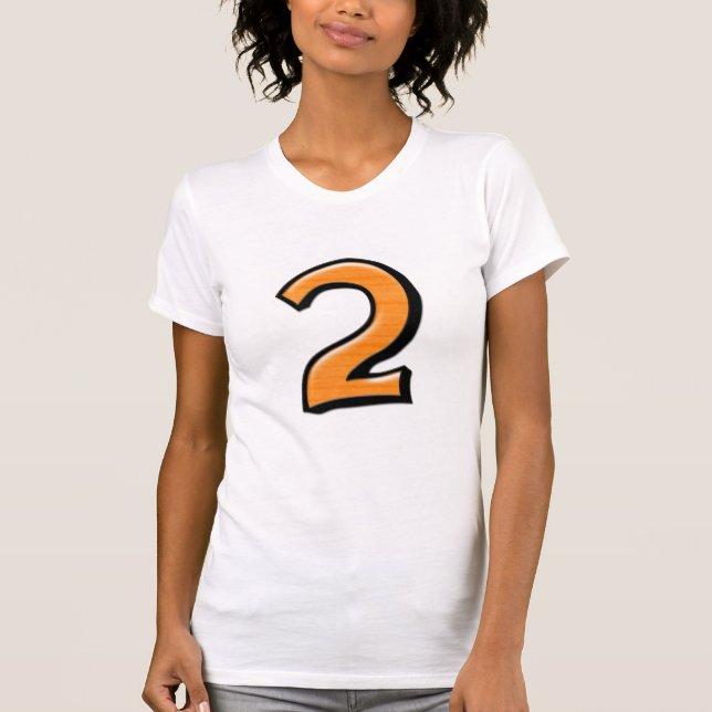 Fånig Nummer 2 orangars Dam T-shirt (Framsida)